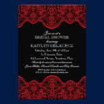 Sheer Red Lace Bridal Shower invitations