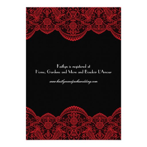 Sheer Red Lace Bridal Shower Custom Invite