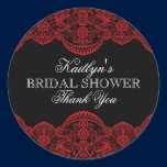 Sheer Red Lace Bridal Shower stickers