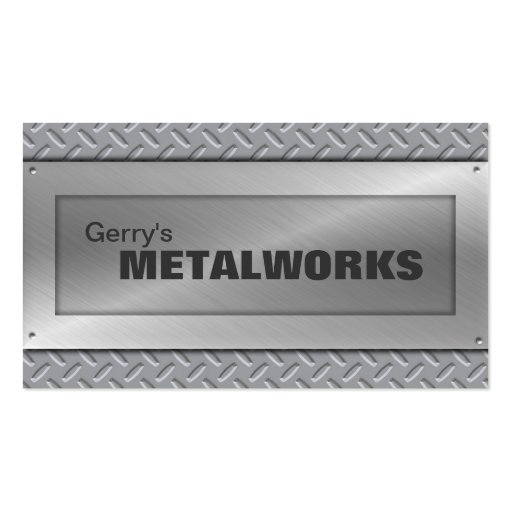 Sheet Metal Trade Business Card - Black & Silver