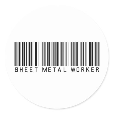 Sheet Metal Worker Bar Code Stickers by NotWorking