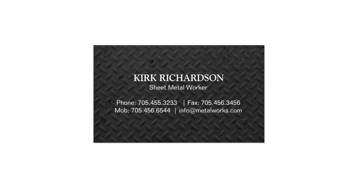 SHEET METAL WORKER BUSINESS CARD Zazzle
