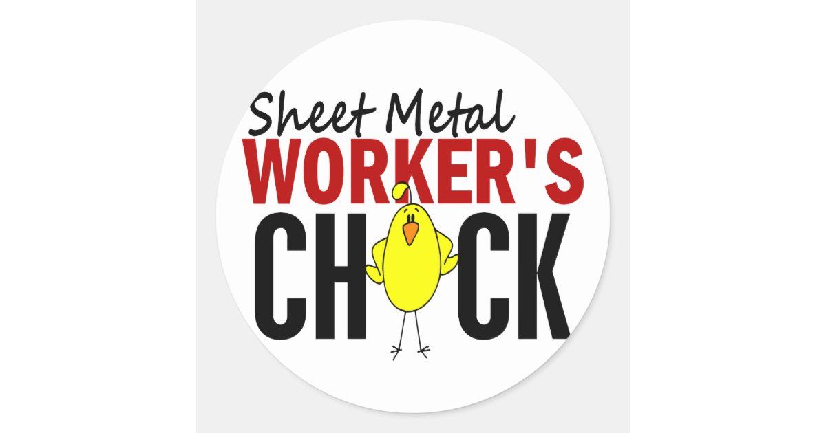 Sheet Metal Worker's Chick Classic Round Sticker Zazzle
