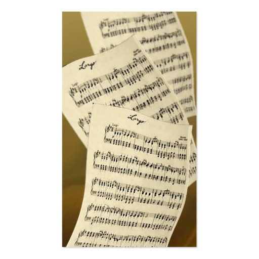 Sheet Music Business Card Template (front side)