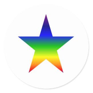 Sheet of 20 small rainbow star stickers sticker