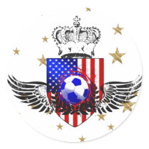Sheet of 20 US soccer stickers for futbol fans