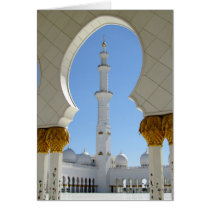 Sheikh Zayed Grand Mosque Prayer Yard Arch Greeting Card
