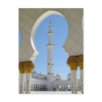 Sheikh Zayed Grand Mosque Prayer Yard Arch Postcard