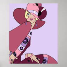 Shelby, 1920s Lady in Lavender and Wine Posters