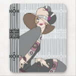 Shelby, 1930s Lady in Gray and Rose Mousepads