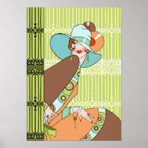 Shelby, 1930s Lady in Kiwi and Brown Posters