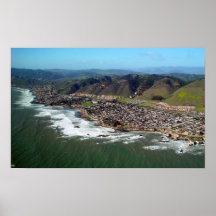 Shell Beach, California Aerial View Print