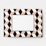 Shell, Black & White 3D Cubes Pattern envelopes