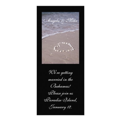 Shell Heart in the sand Invitations