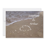 Shell Heart on the Sand -horizontal Custom Invite