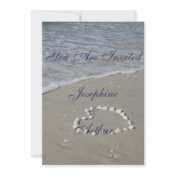 Shell Heart on the Sandy Beach invitation