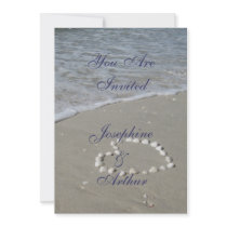 Shell Heart on the Sandy Beach Invite
