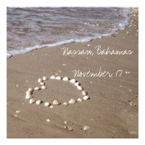 Shell Heart on the Sandy Beach invitations