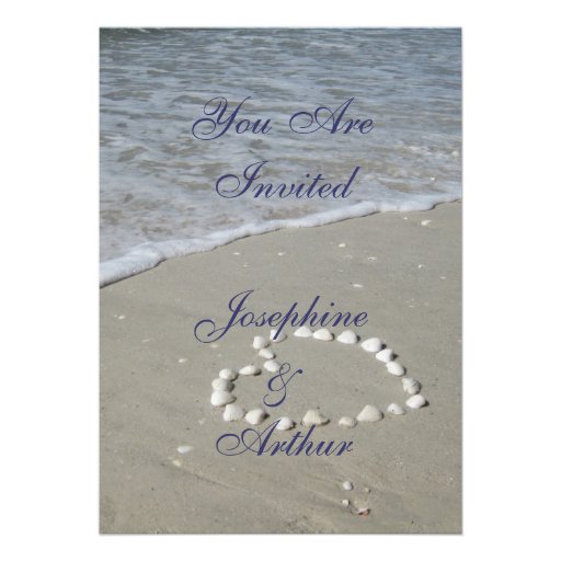 Shell Heart on the Sandy Beach Invite