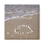 Shell Heart on the Sandy Beach magnets
