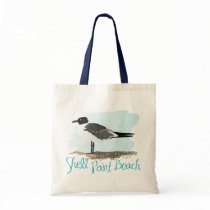 Shell Point Beach Gull Tote Bags