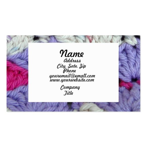 Shell Stitch Knitted Business Card (front side)