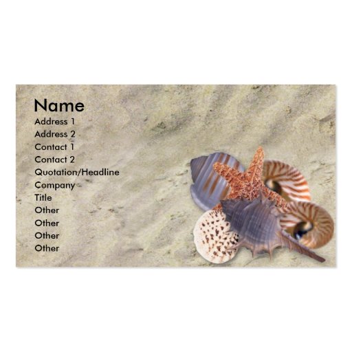 Shells Profile Card Business Card Templates (front side)