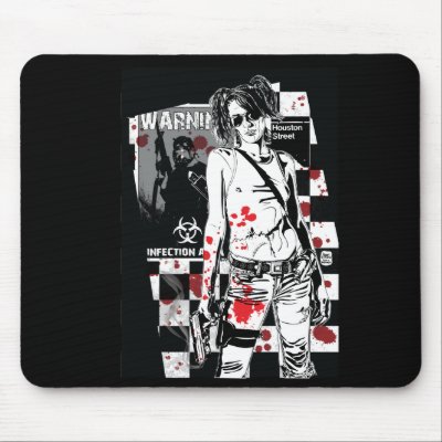 Shelly-Zombie-Hunter Mouse Mats by jazun08