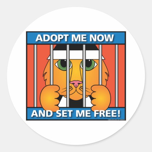 Shelter-Cat Round Sticker