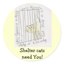 Shelter cats Need You!! stickers