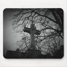 sheltered cross  bw mouse pad
