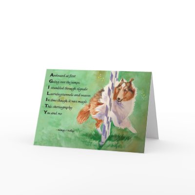Sheltie Agility Poem Card by foxbrush
