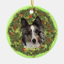 Sheltie Art Christmas Tree Ornaments