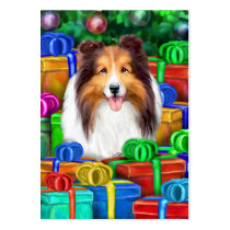 Sheltie Christmas Sable Flat Cards business cards