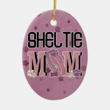 Sheltie MOM Christmas Ornaments