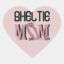 Sheltie MOM Heart Stickers