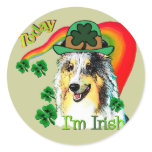 Sheltie St. Patricks Day Round Sticker