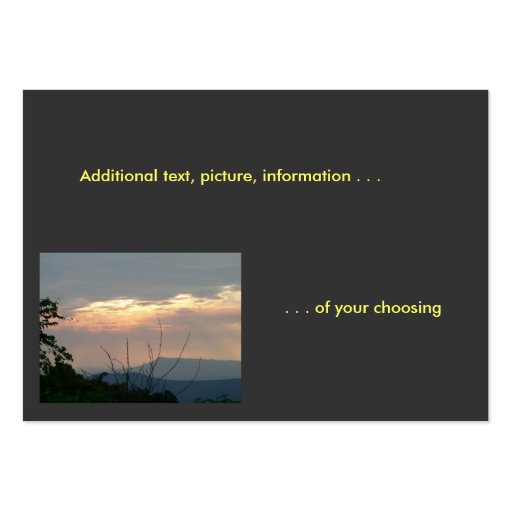 Shenandoah Profile Card Business Cards (back side)