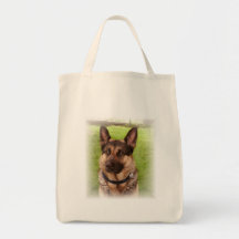 Shepherd Dog Grocery Tote Bag