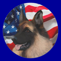 Shepherd Dog with USAS flag stickers