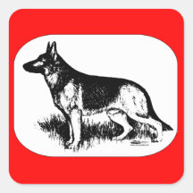 Shepherd Profile Square Sticker