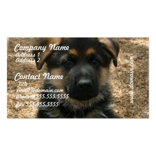 Shepherd Puppy Business Cards (front side)