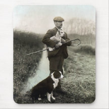 "Shepherd With Border Collie and Lamb"~Mousepad