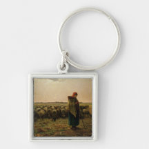 Shepherdess with her Flock, 1863 Key Chains