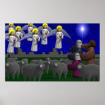 Shepherds and Angels Print