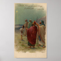 Shepherds Gazing Above Holiday Poster