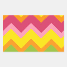 Sherbet Zigzag Rectangular Stickers
