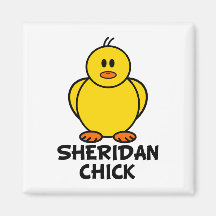 Sheridan Wyoming Chick Refrigerator Magnets