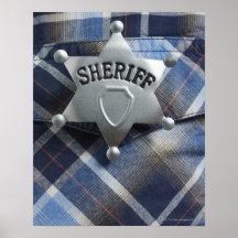 Sheriff Badge on Western Shirt Posters