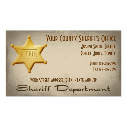 Sheriff Business Card (front side)